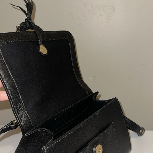 See by Chloe Joan Black Leather Gold Charm Top Handle Crossbody Purse Luxury NWT - Picture 16 of 17